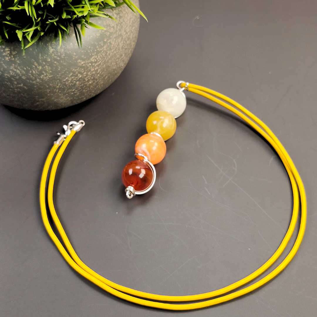 Unisex Wire-Wrapped Pendant Necklace #1