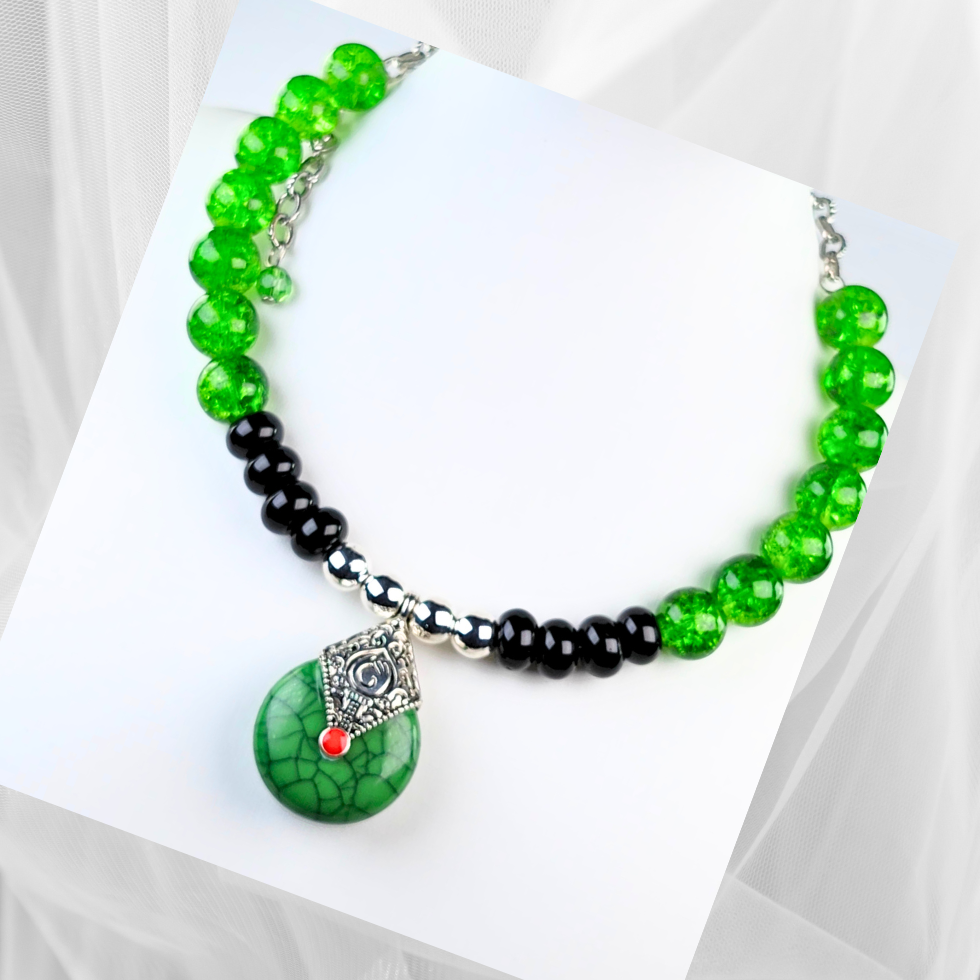 Cool Green Choker-Necklace Set (W0141)