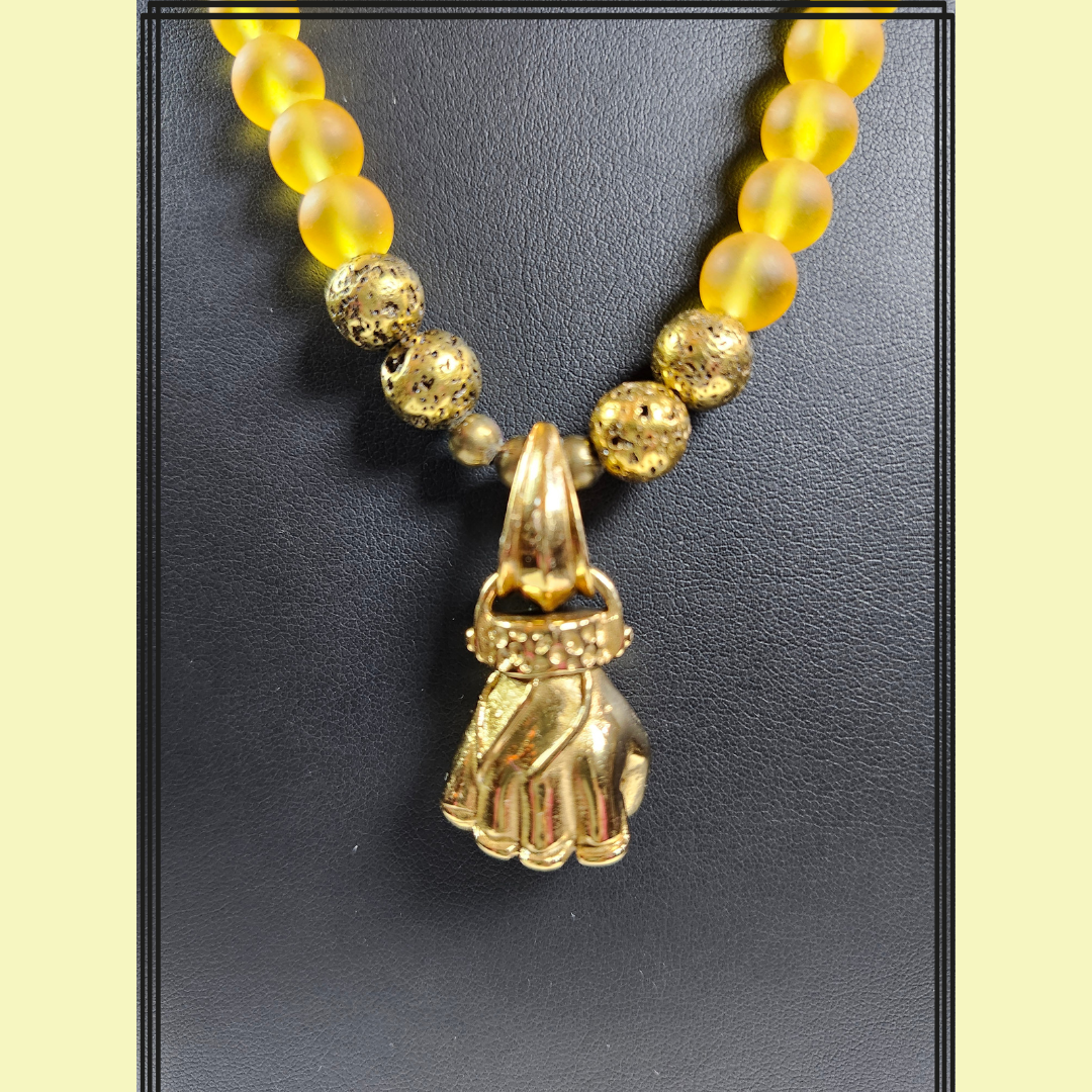 Male Fist Beaded Necklace