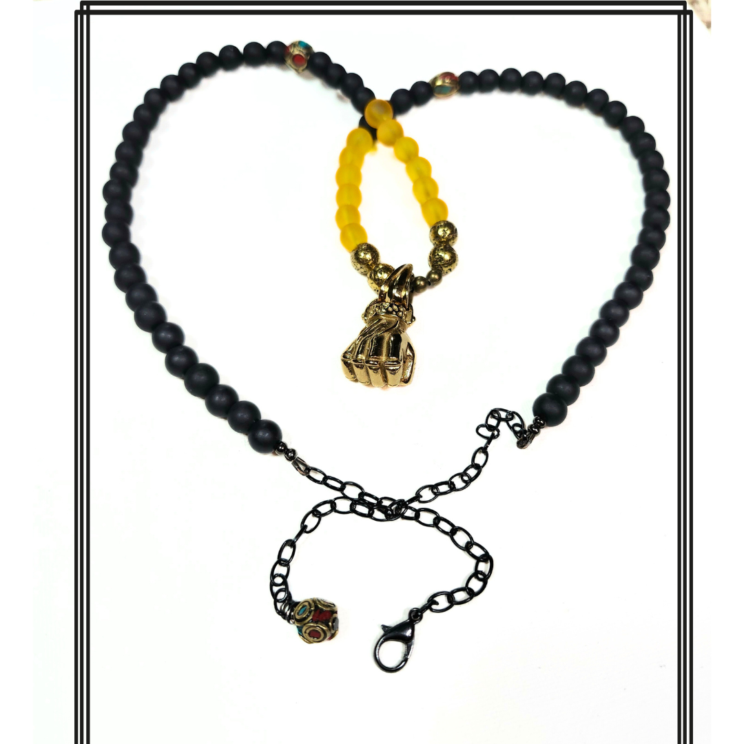 Male Fist Beaded Necklace