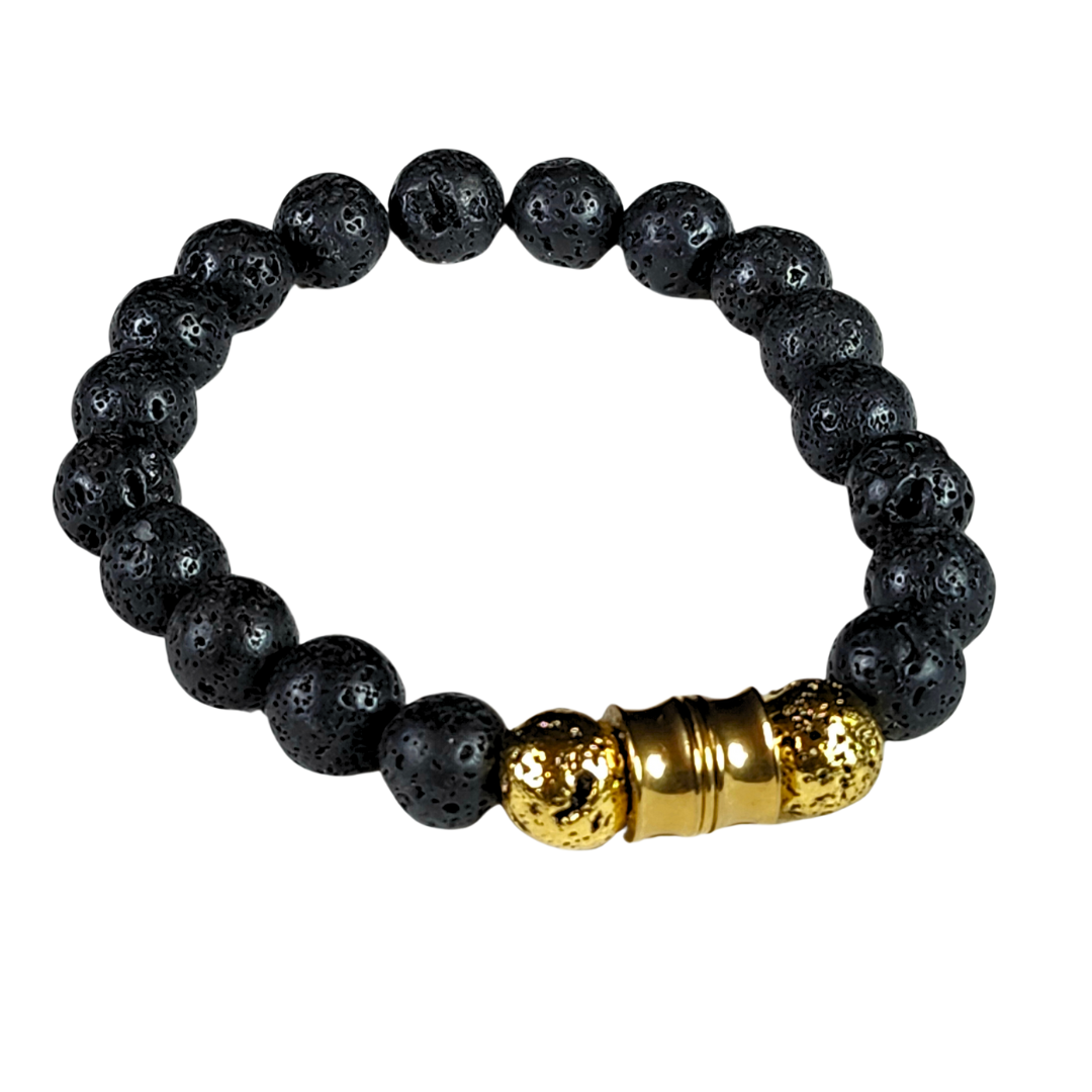Man's Cool Lava Stone Bracelet #1