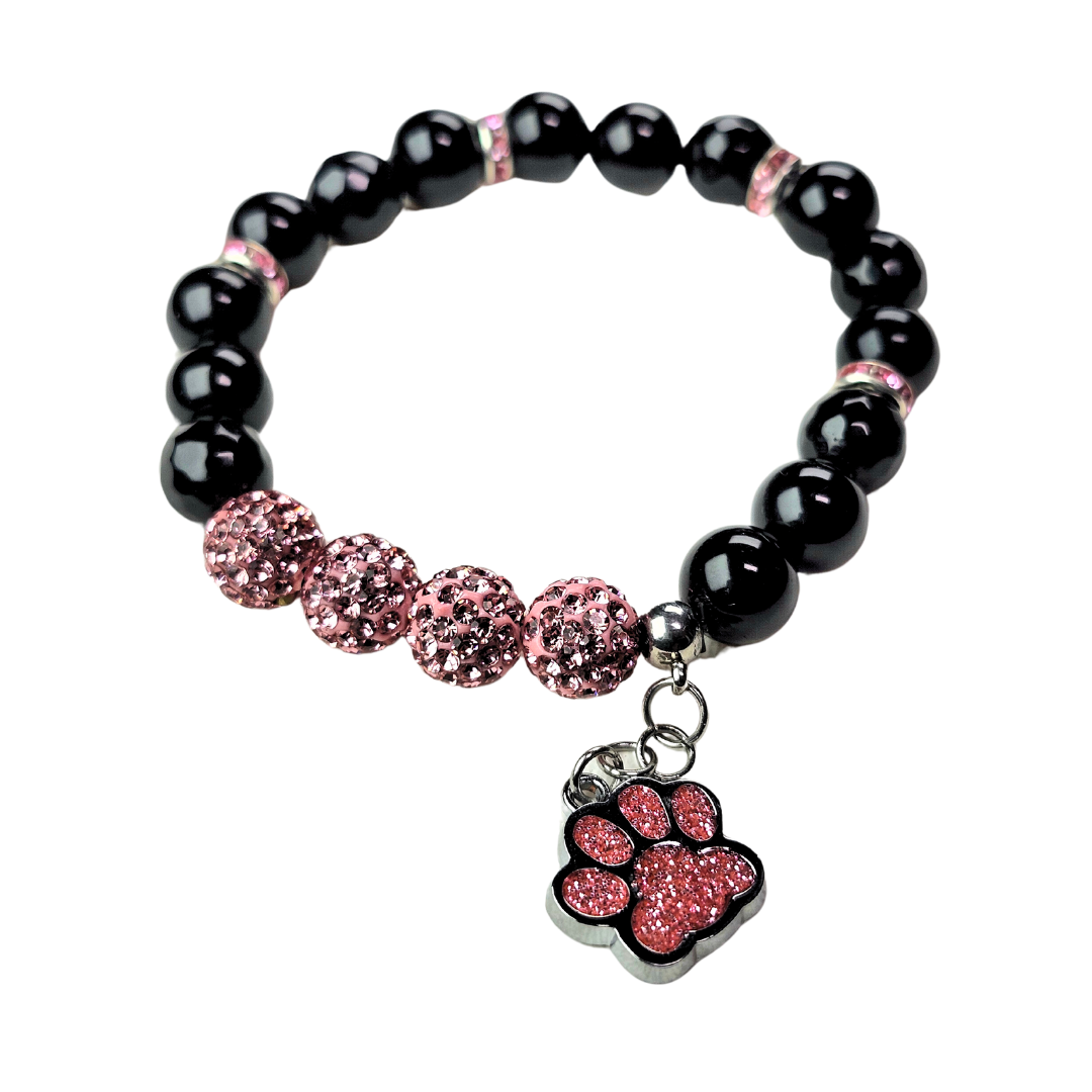 Pink-Black Sparkle Pet Lovers Bracelet #1