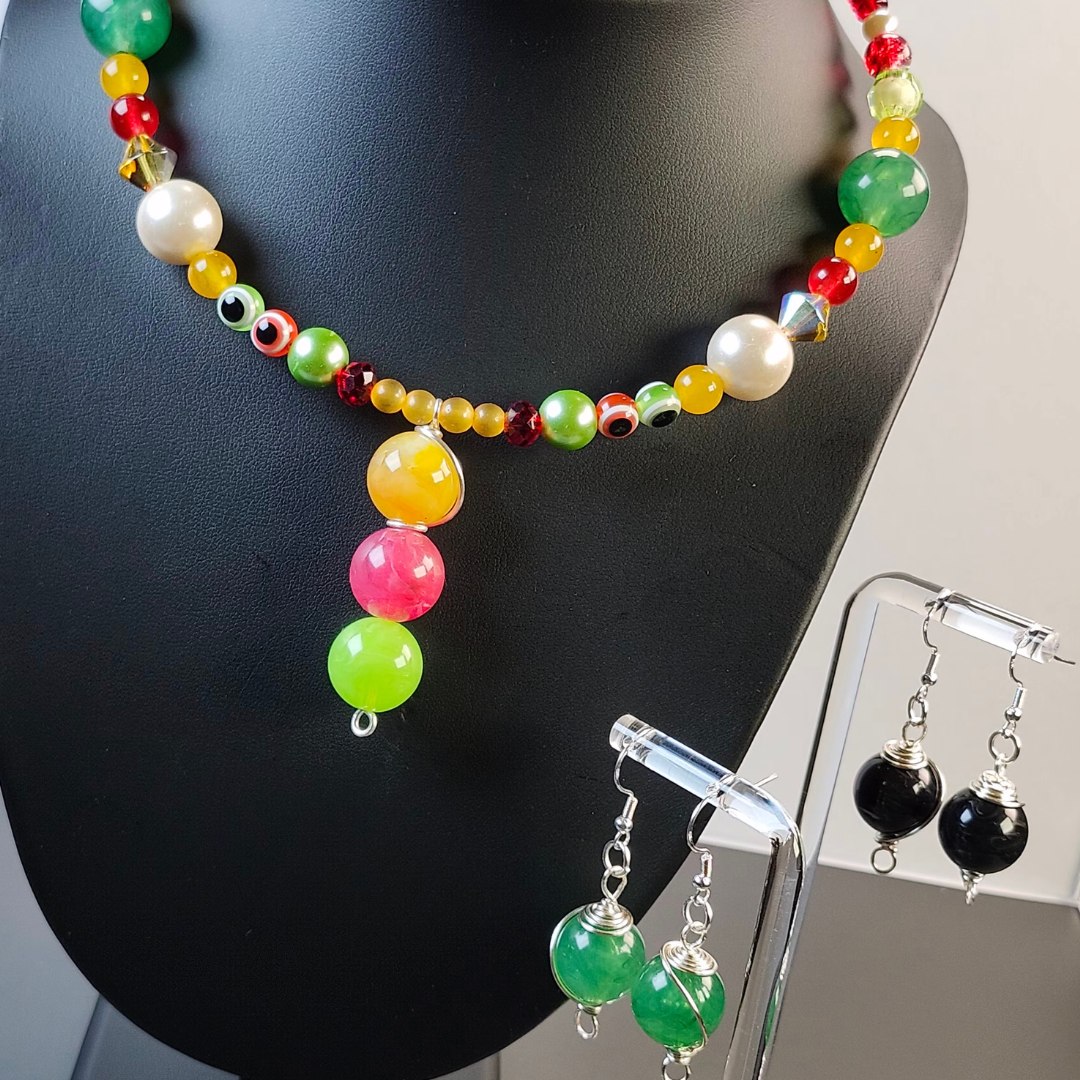Colorful Beaded Spring-Summer Necklace #3