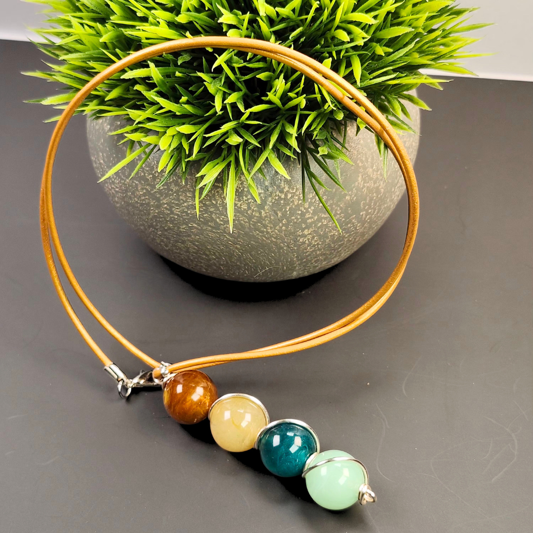 Unisex Wire-Wrapped Pendant-Necklace #2