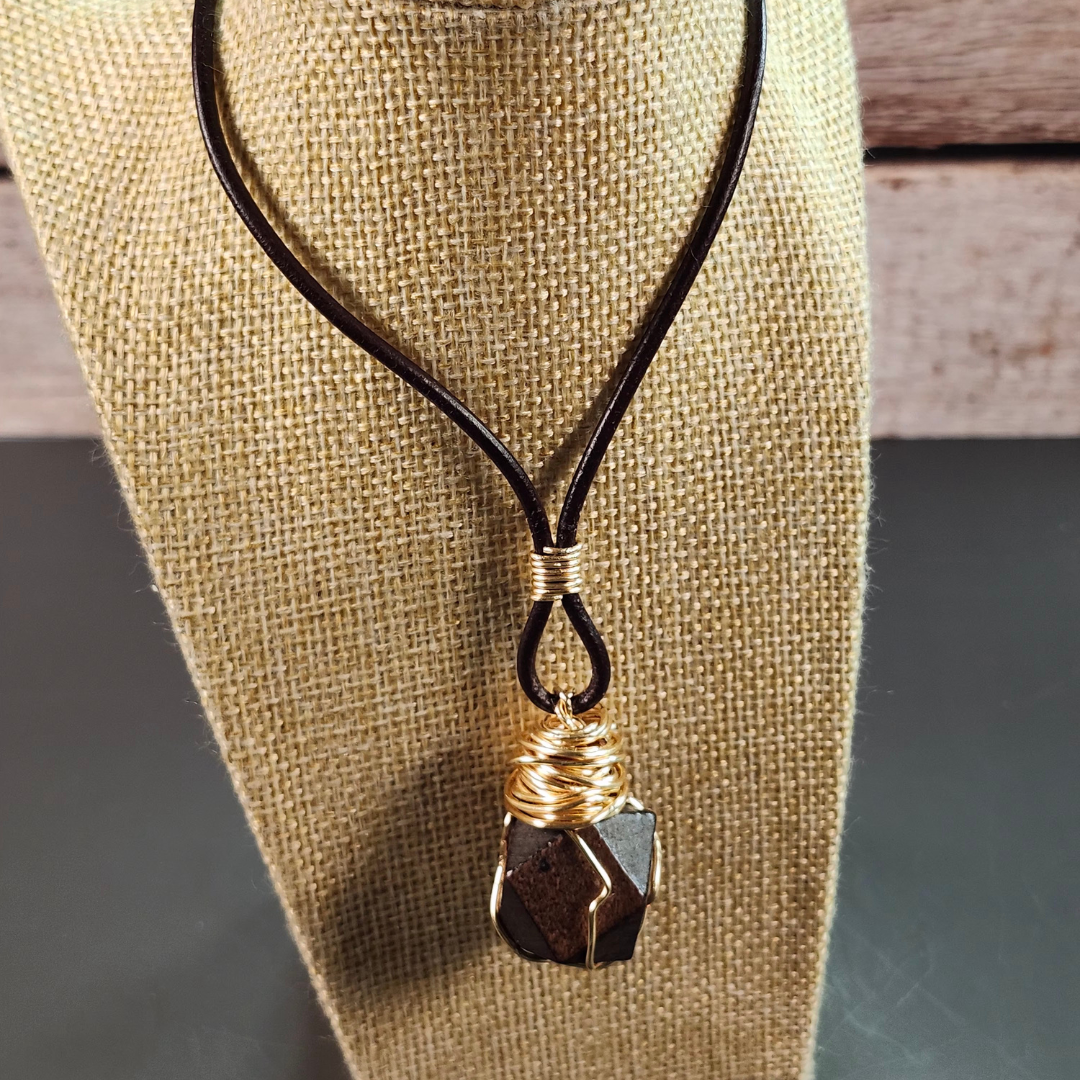 Man's Abstract Wire-Wrapped Bead Necklace