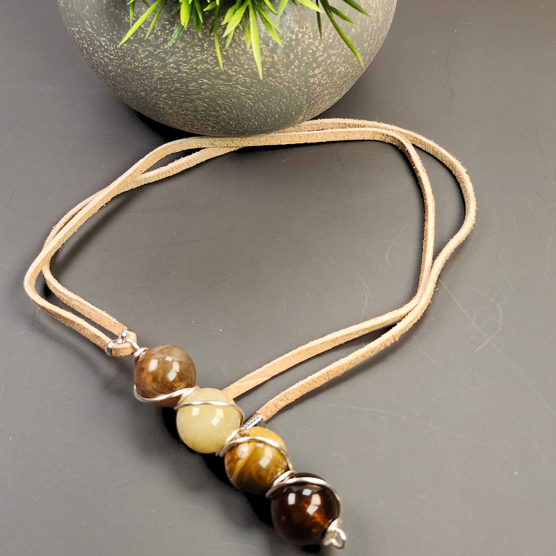 Man's Abstract Wire-Wrapped Pendant