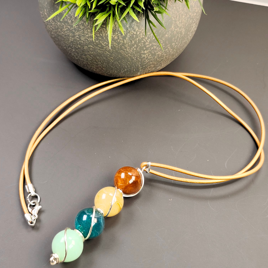 Unisex Wire-Wrapped Pendant-Necklace #2