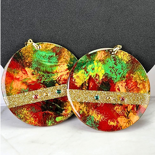Colorful Round Handcrafted Earrings (W0145)
