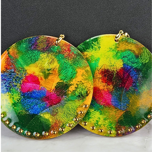 Colorful Abstract Earrings (W0144)
