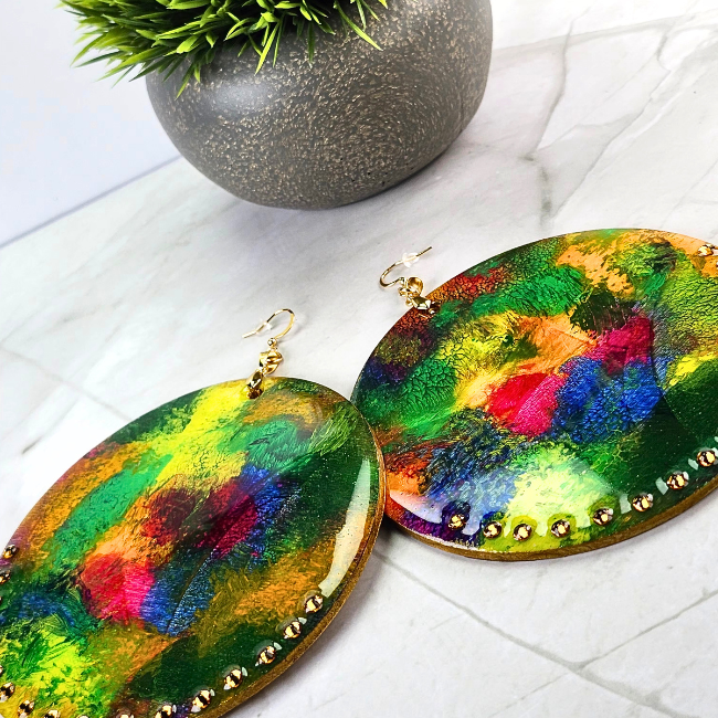 Colorful Abstract Earrings (W0144)