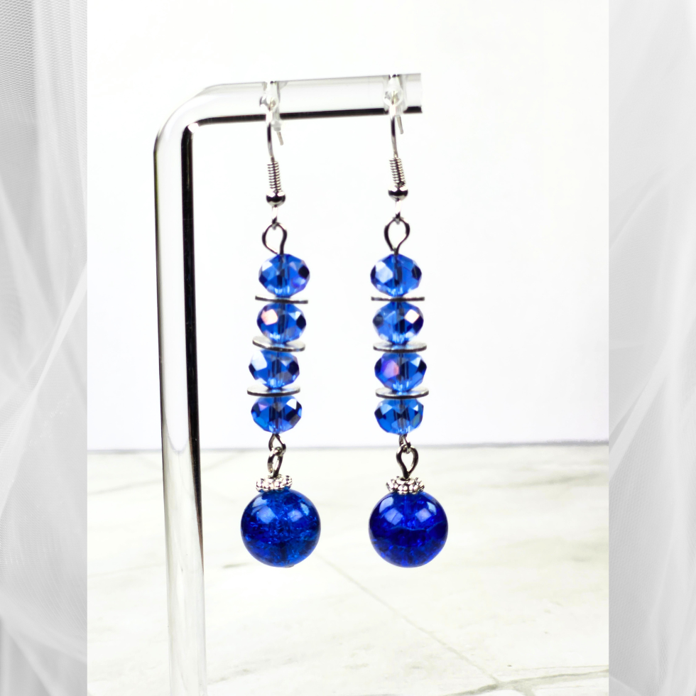 Cool Blue Choker-Necklace Set (W0140)