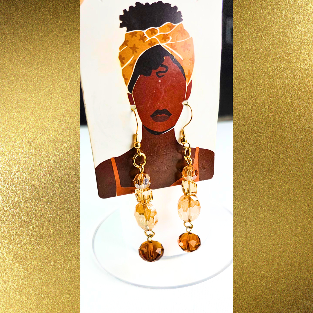 Stunning Long Dangle Crystal Earrings #2