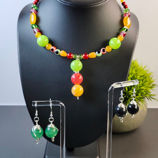 Colorful Beaded Spring-Summer Necklace #2
