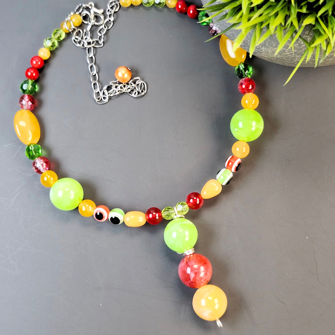 Colorful Beaded Spring-Summer Necklace #2