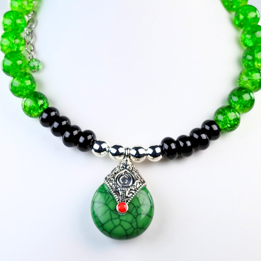 Cool Green Choker-Necklace Set (W0141)