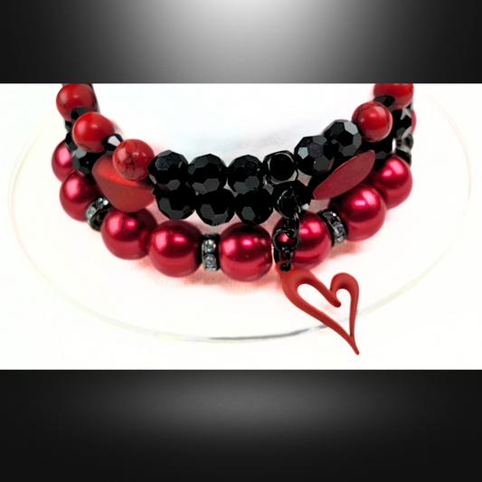 Jazzy Red-Black Jewelry Set #1