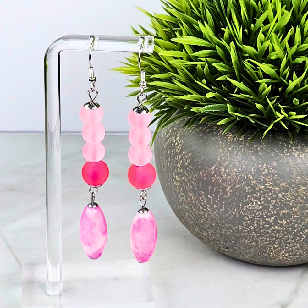Cool Pink Choker-Necklace Set (W0139)