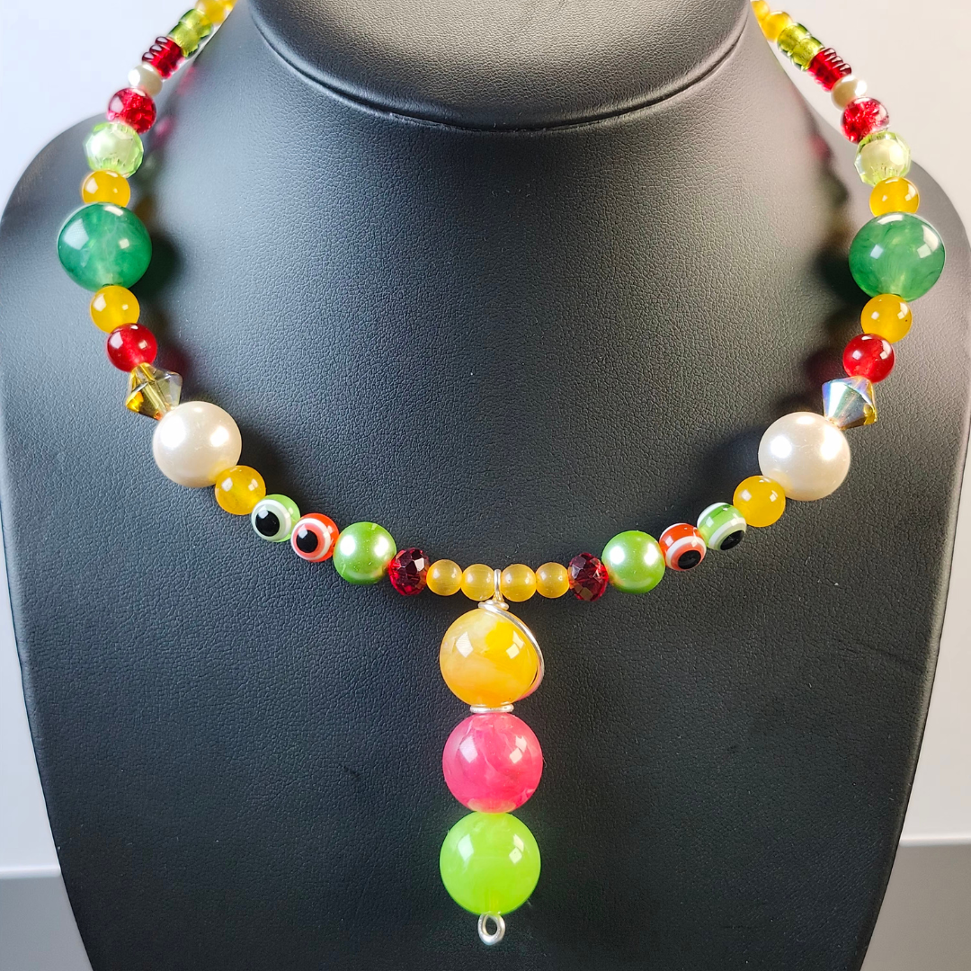 Colorful Beaded Spring-Summer Necklace #3